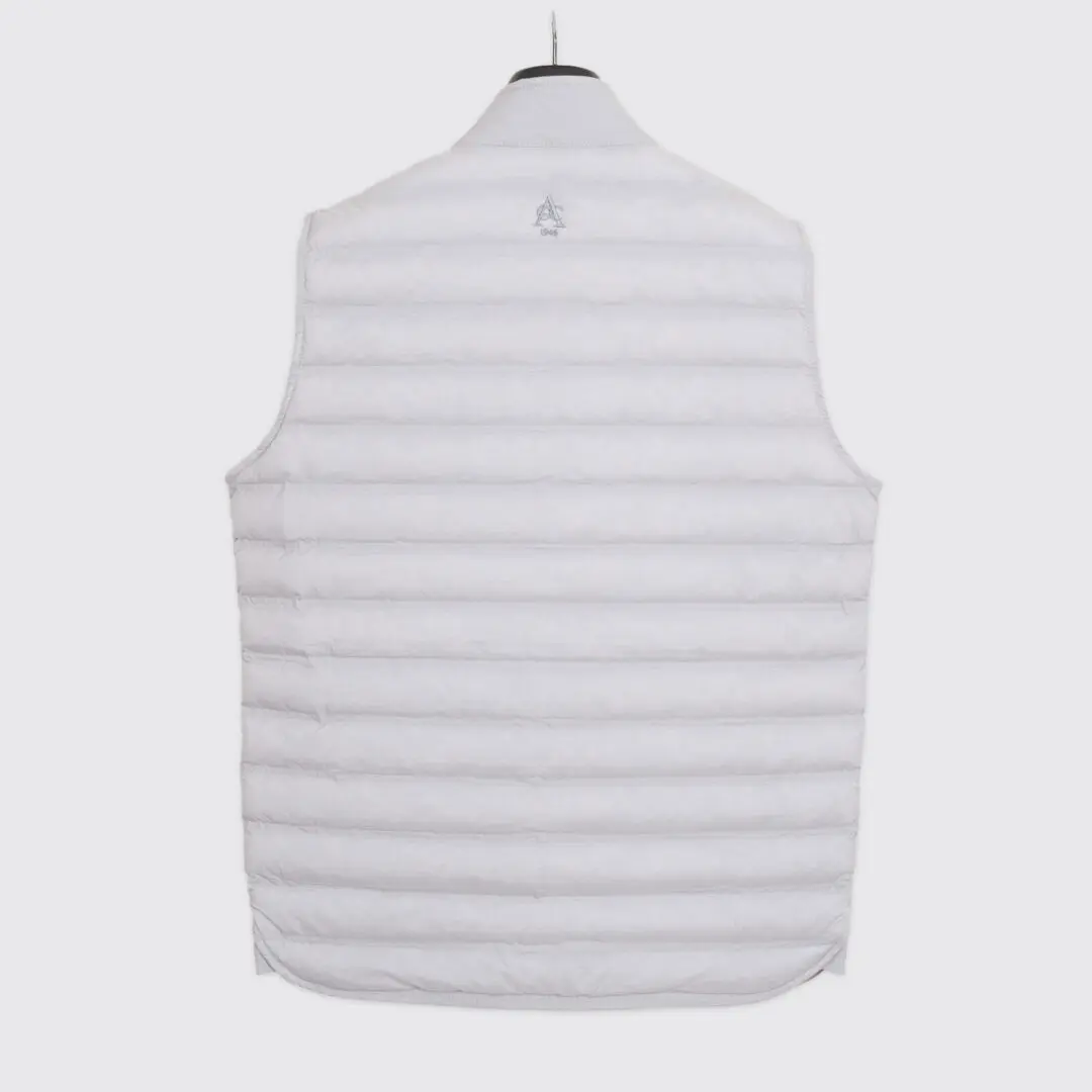 Peter Millar Regent Vest Size M Gale Grey Light Quilted Puffer