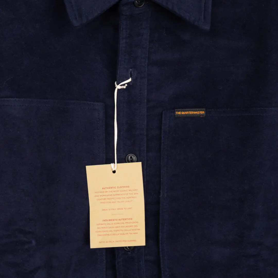 The Quartermaster Moleskin Overshirt Size S Dark Navy Military Shirt Jacket
