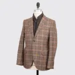 Paul Stuart Sport Coat Size EU50 Brown Houndstooth Check Wool