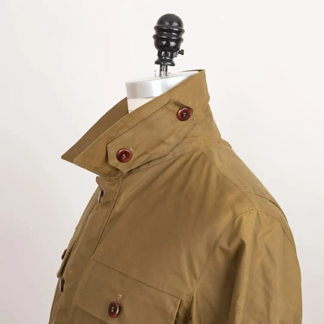 The Workers Club Size S Wax Canvas Field Jacket B. Millerain Khaki