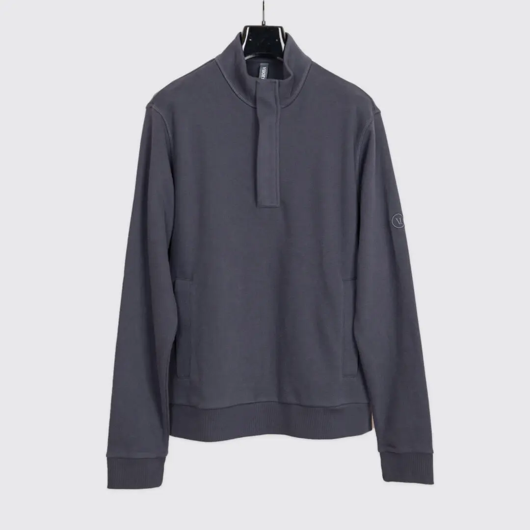 Vuori Cypress Quarter Zip Size M Pullover Sweatshirt Navy Cotton