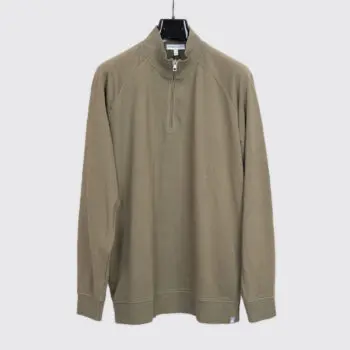 Peter Millar Size L Men Lava Wash Quarter Zip Sweatshirt Olive
