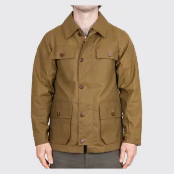 The Workers Club Size S Wax Canvas Field Jacket B. Millerain Khaki