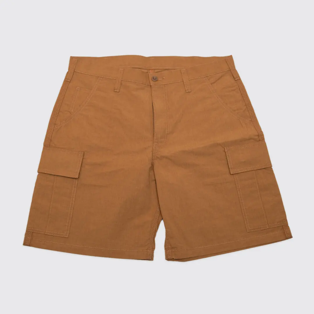 Iron Heart Cargo Shorts Brown 7oz Japanese Cotton Nylon Ripstop