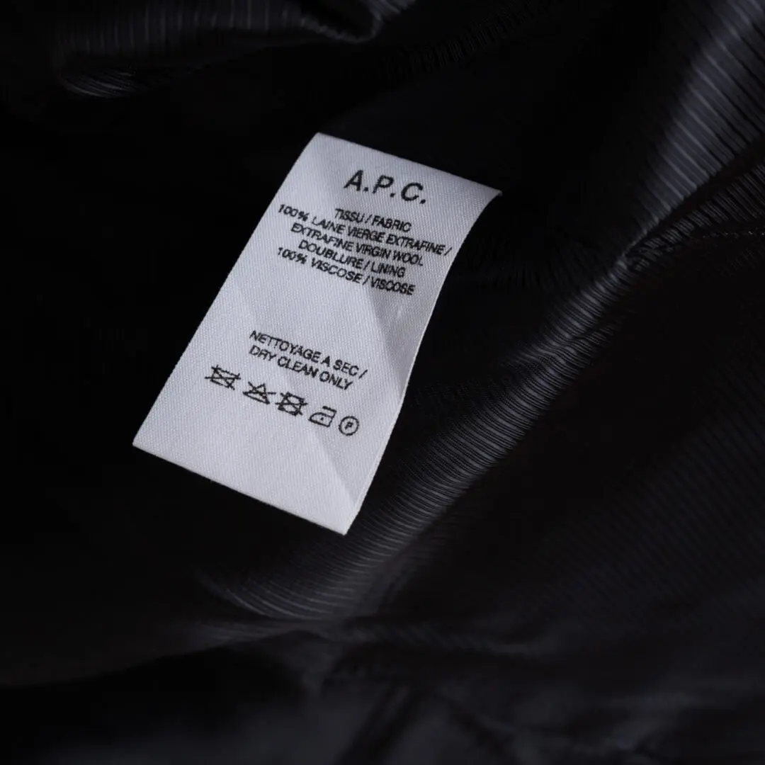A.P.C. Blazer Off Black Wool Basket Weave Slim Fit Serges Jacket