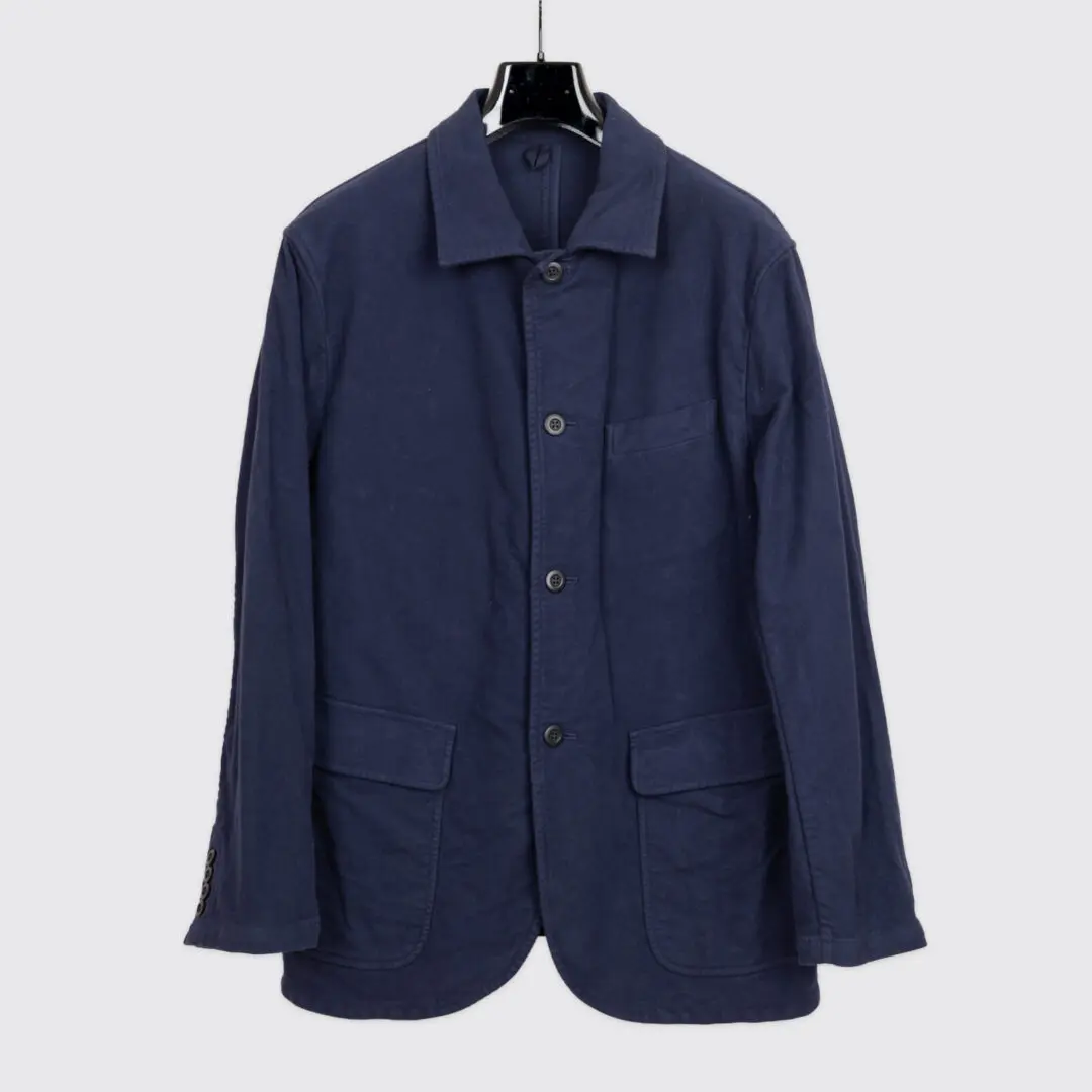 ts(s) Jacket Navy Blue Garment Dye Cotton Blend Moleskin Coverall