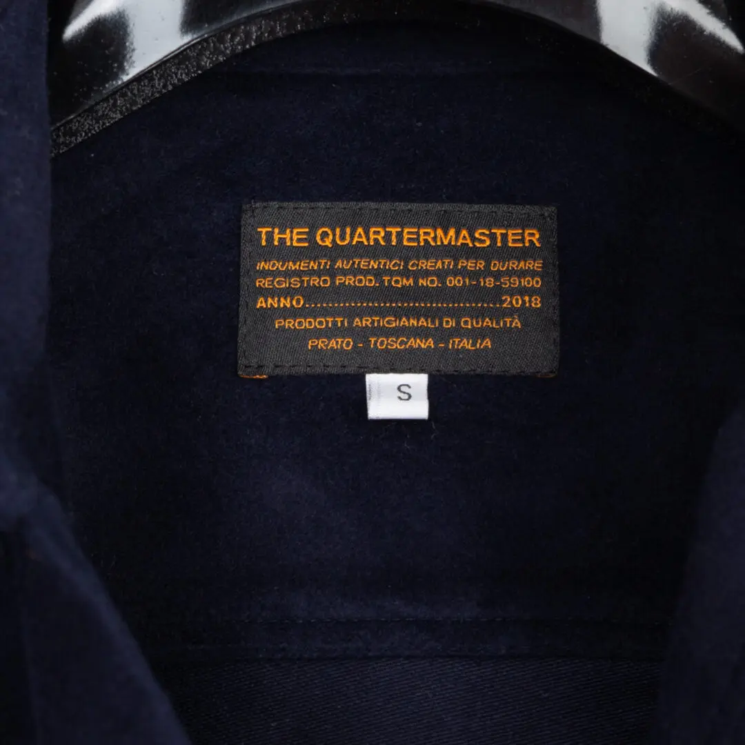 The Quartermaster Moleskin Overshirt Size S Dark Navy Military Shirt Jacket