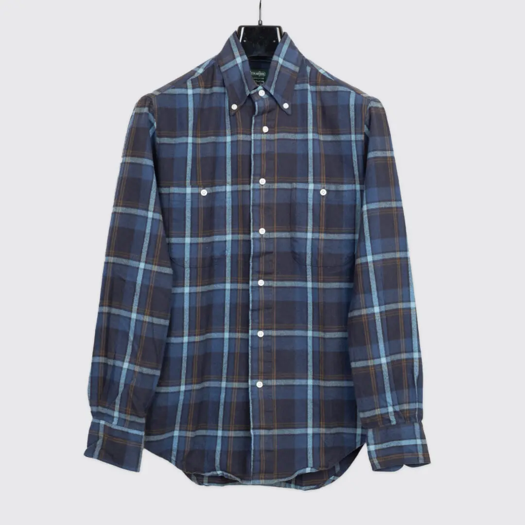 Gitman Vintage Shirt Size 14.5 Blue Japanese Brushed Cotton Twill