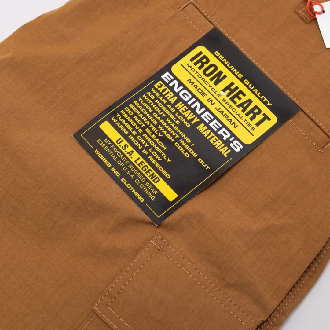 Iron Heart Cargo Shorts Brown 7oz Japanese Cotton Nylon Ripstop