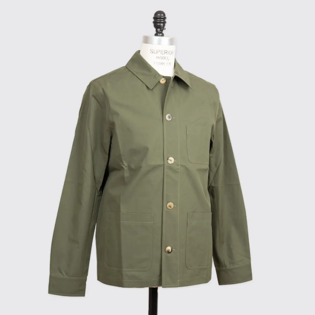 De Bonne Facture Size EU46 Organic Ventile Work Jacket Olive Green