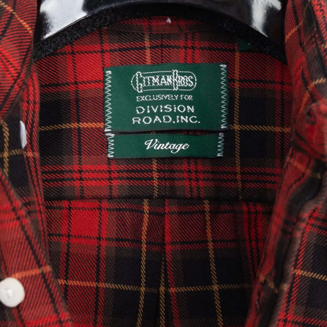 Gitman Vintage Shirt Size 14.5 Red Check Interwoven Japanese Twill