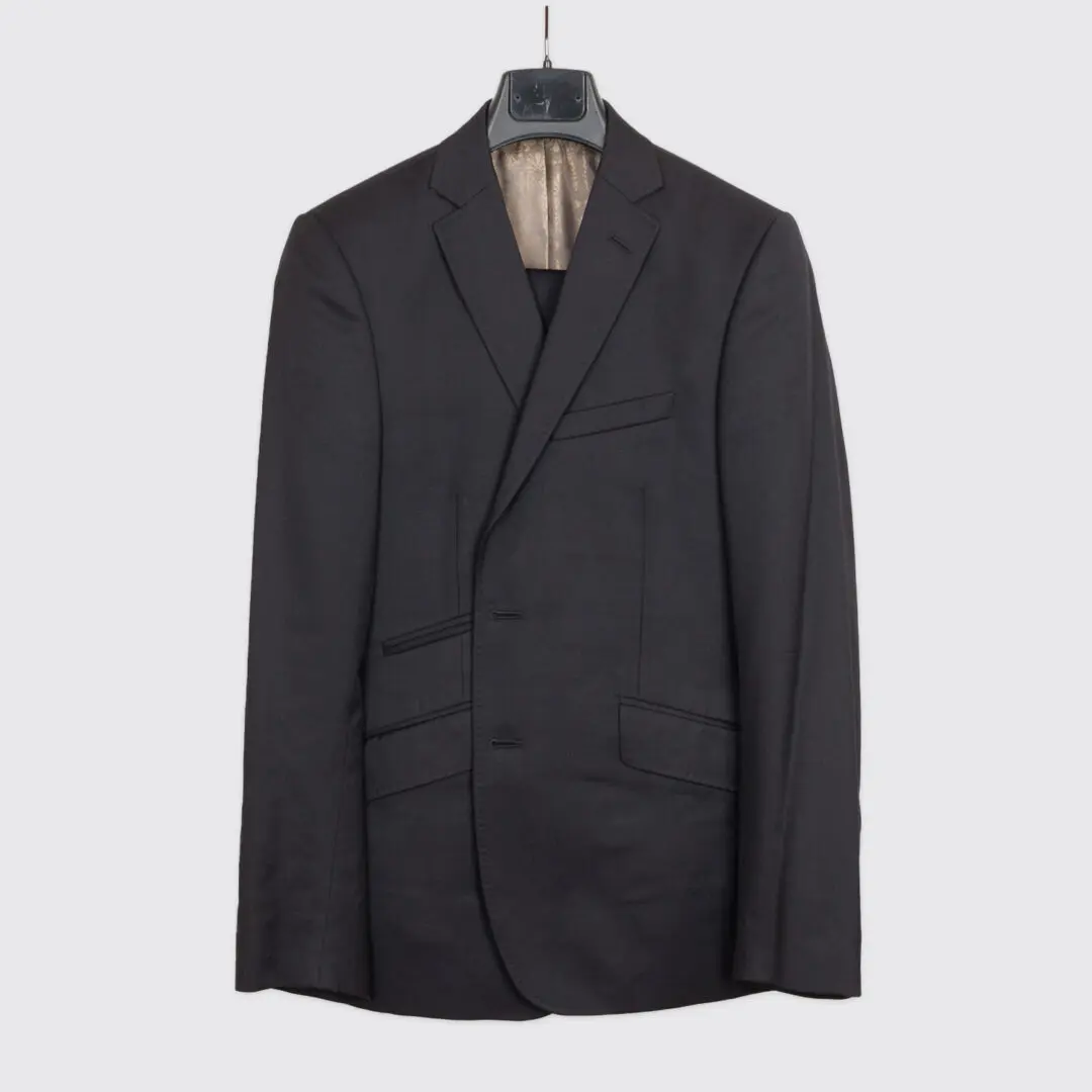 Ted Baker Endurance Suit Size 38R Slim Solid Black Wool 2-Button
