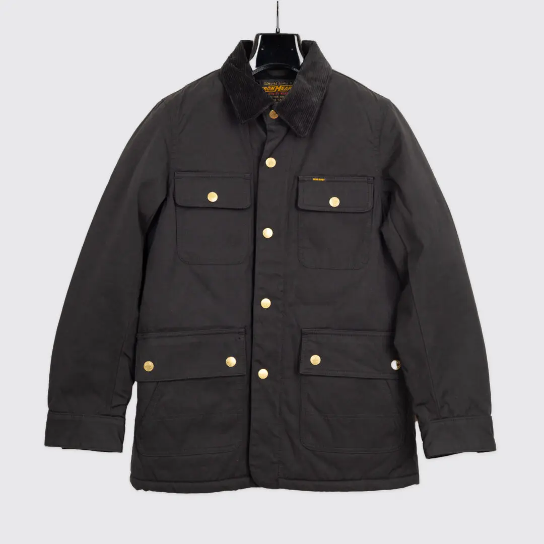 Iron Heart Chore Jacket Size S Black 7oz Oiled Cotton Made in Japan