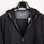 Peter Millar Size L Men Orion Black Full Zip Quilted Golf Hoodie