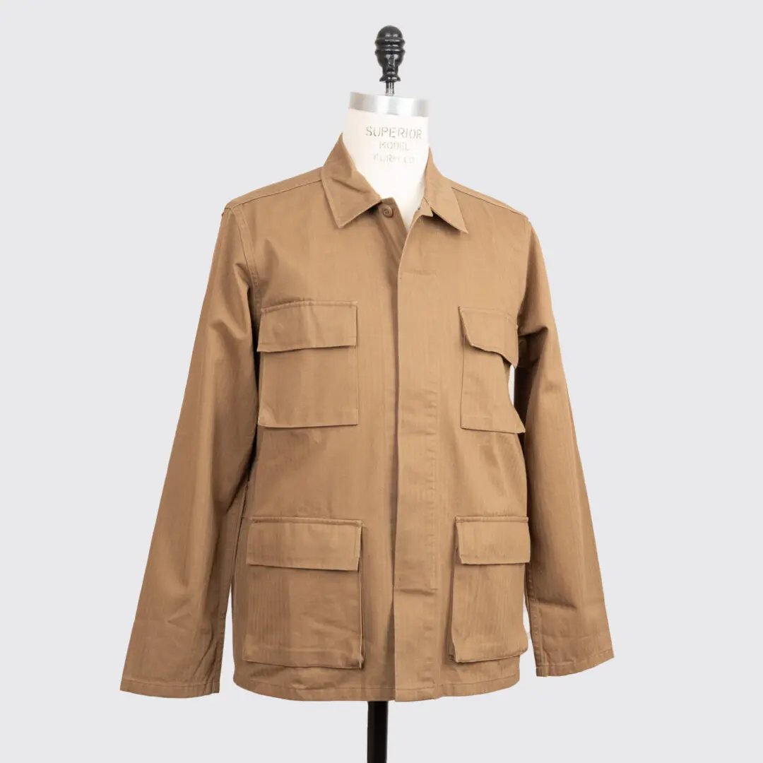 Corridor M41 Field Jacket Washed Brown Herringbone Cotton Twill