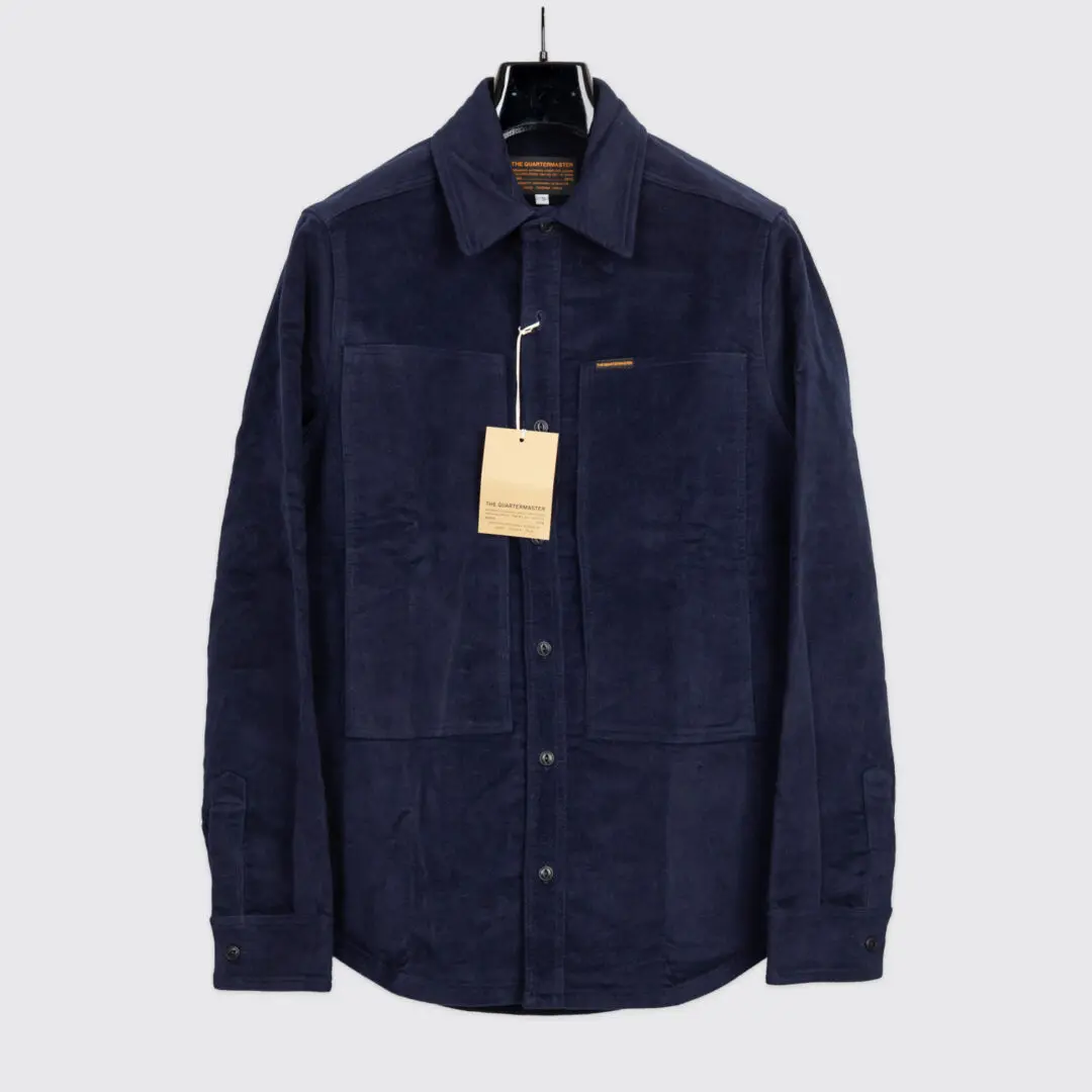 The Quartermaster Moleskin Overshirt Size S Dark Navy Military Shirt Jacket