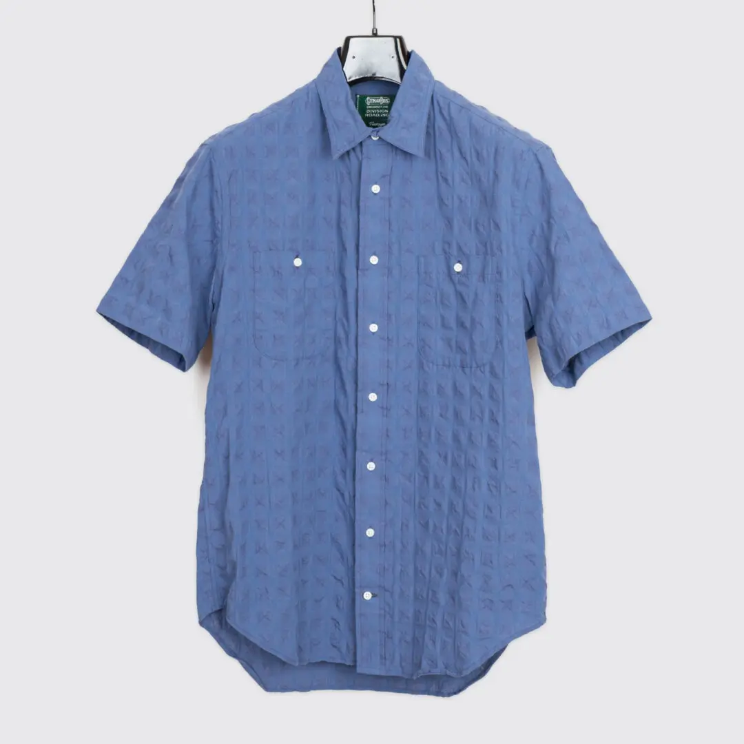 Gitman Vintage Shirt Size 15.5 Blue Dobby Short Sleeve 2-Pocket