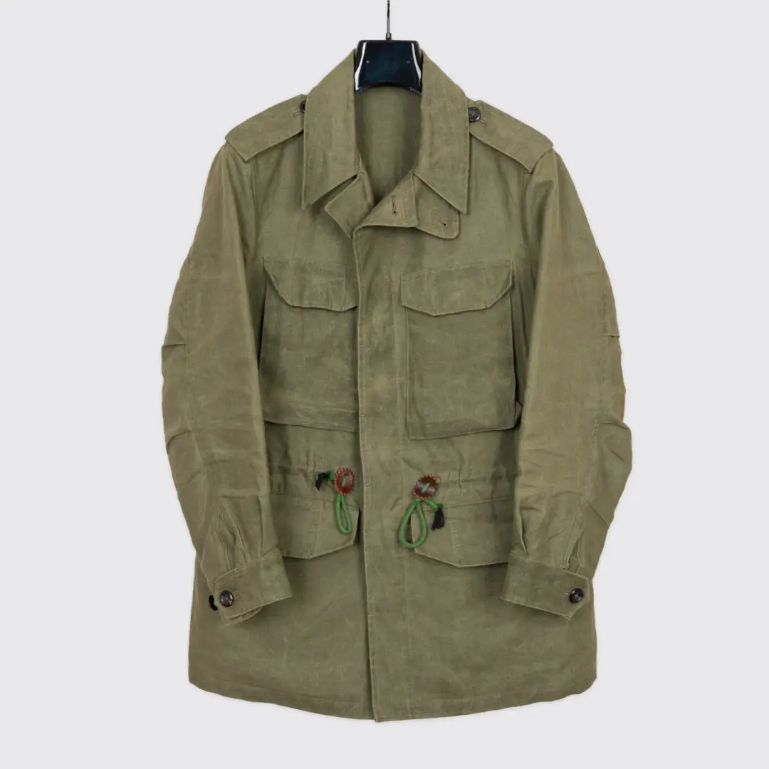 Drake's D-43 Field Jacket Size 38 Short Army Green Linen Waxed