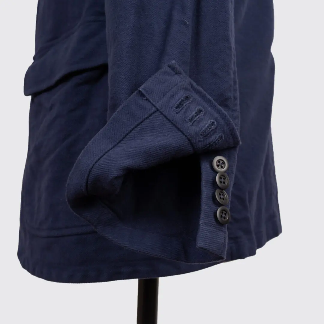 ts(s) Jacket Navy Blue Garment Dye Cotton Blend Moleskin Coverall