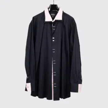 Lansky Bros Memphis Shirt 3XL Pastel Pink Black Stacked Collar