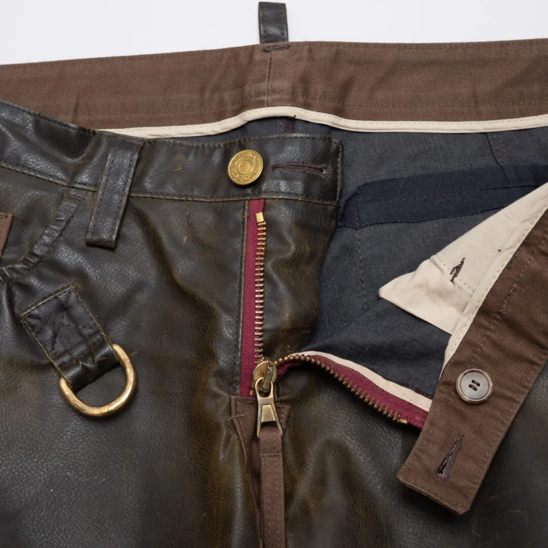 DSQUARED2 Jean Size EU52 Men Brown Faux Leather Made in Italy