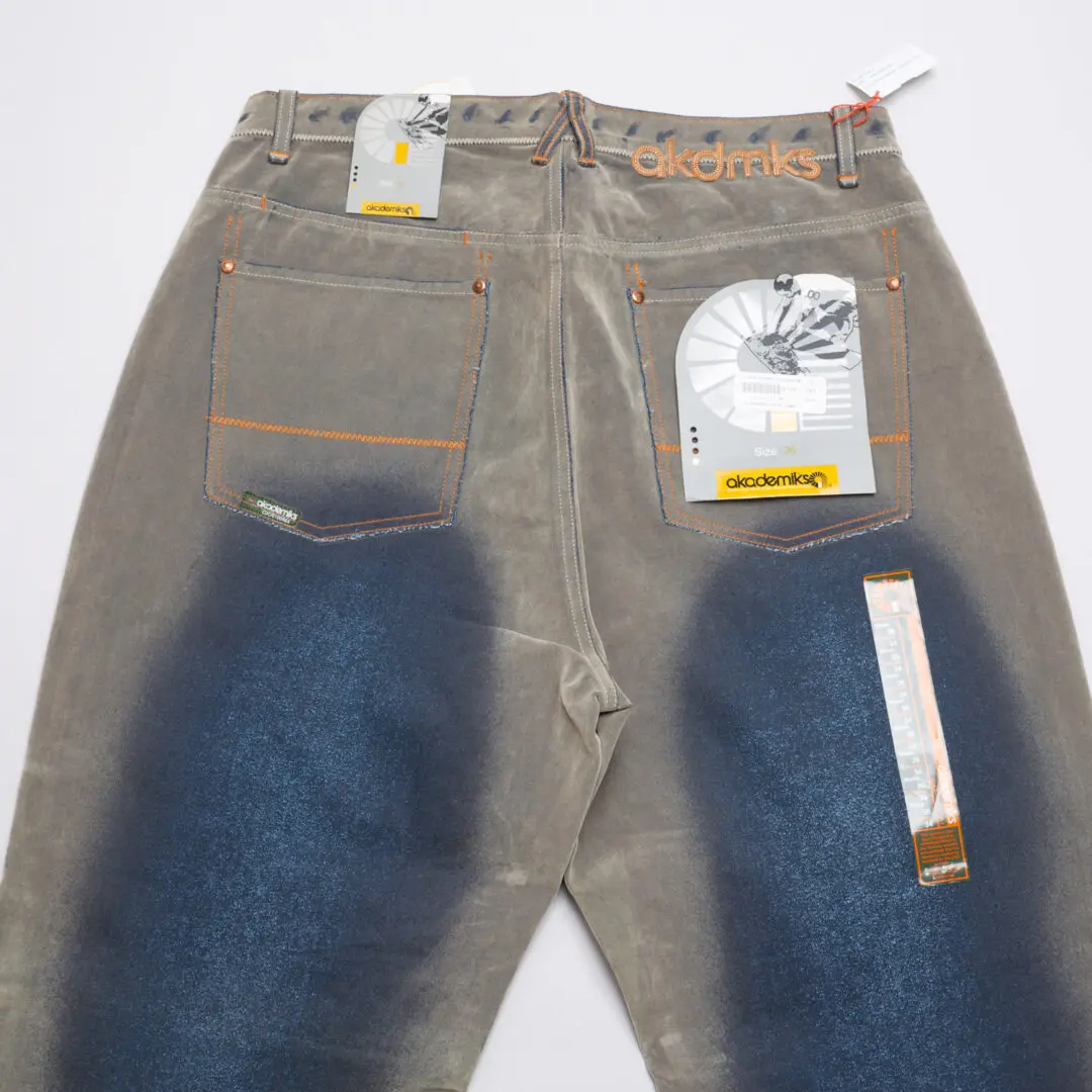 Akademiks Jeans W36 L34 Gray Blue Cotton Blend Textured Denim