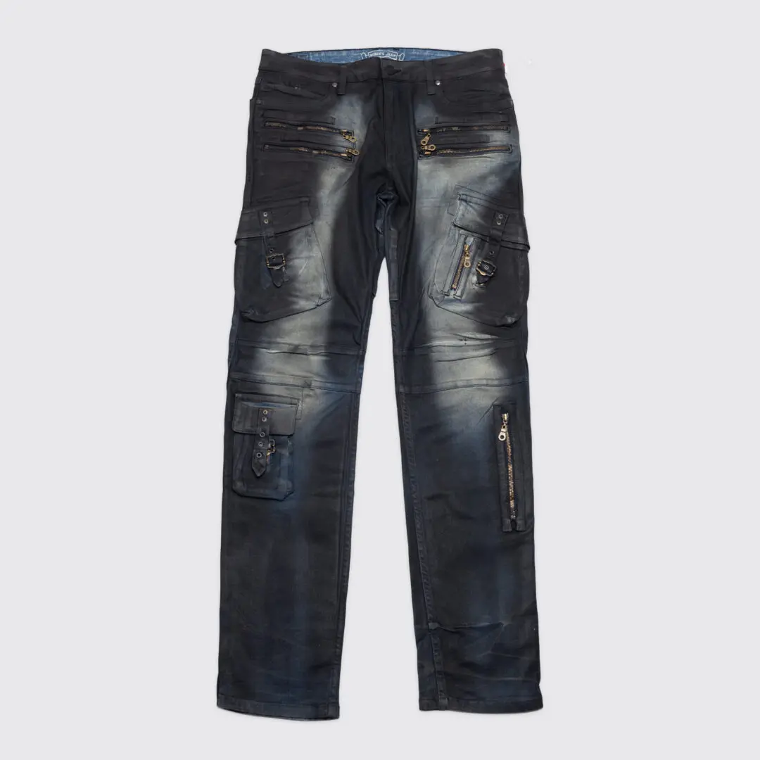 Robin's Jeans Raptor Motorcycle W36 Black Coated Cotton Slim Fit