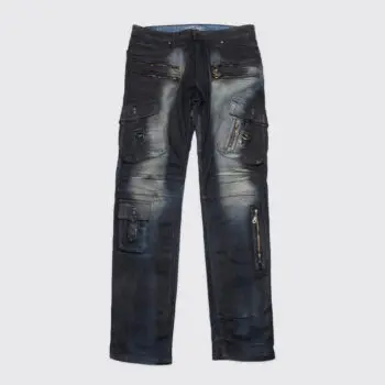 Robin's Jeans Raptor Motorcycle W36 Black Coated Cotton Slim Fit