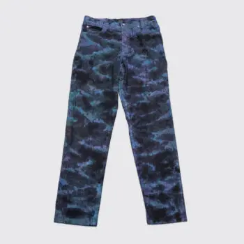 VERSACE Classic V2 Jeans Men Custom Tie Dyed Metallic Blue Purple