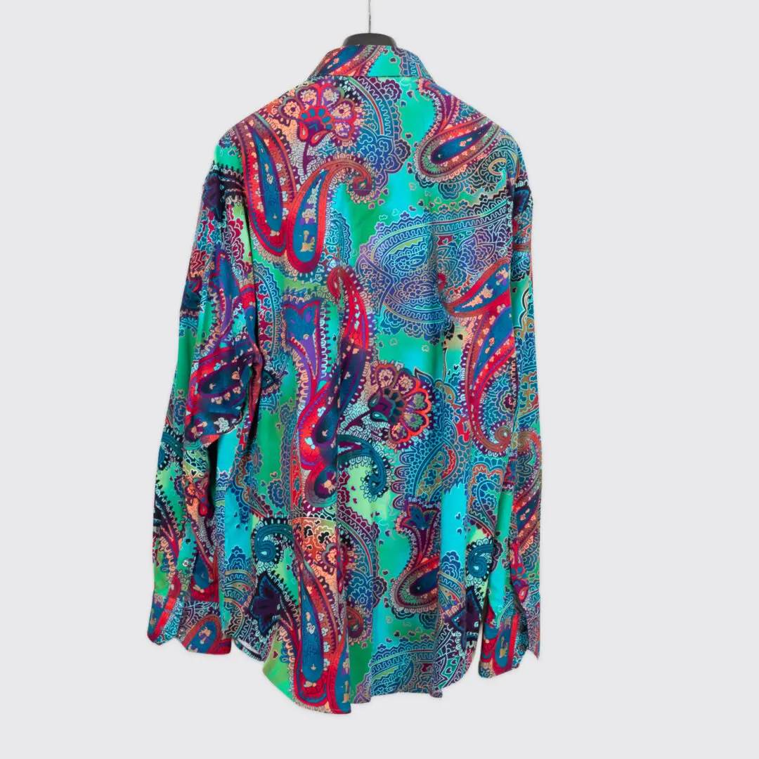 Robert Graham Corduroy Shirt 3XL Multicolor Paisley Tie Dye Print