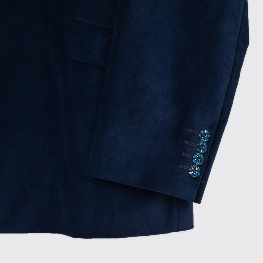 Robert Graham Velvet Dinner Jacket Size 50 L Dark Blue Peak Lapel
