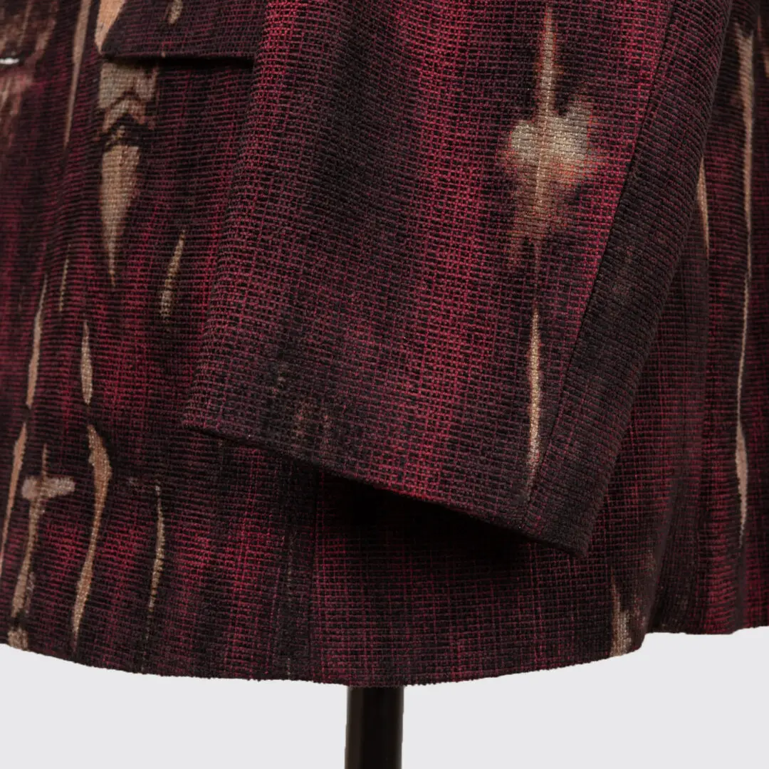 Carter Smith Shibori Jacket Size 3XL Red Hand Dyed Textured Wool