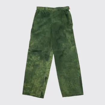Emilio Franco Leather Pants W36 Men Green Heavyweight Made in Italy