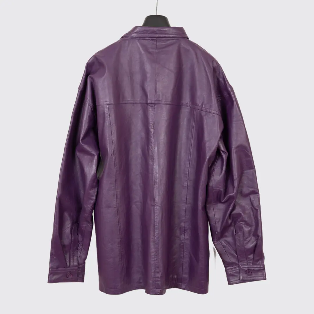 Leather 2000 Leather Overshirt 3XL Purple Heavyweight Shirt Jacket
