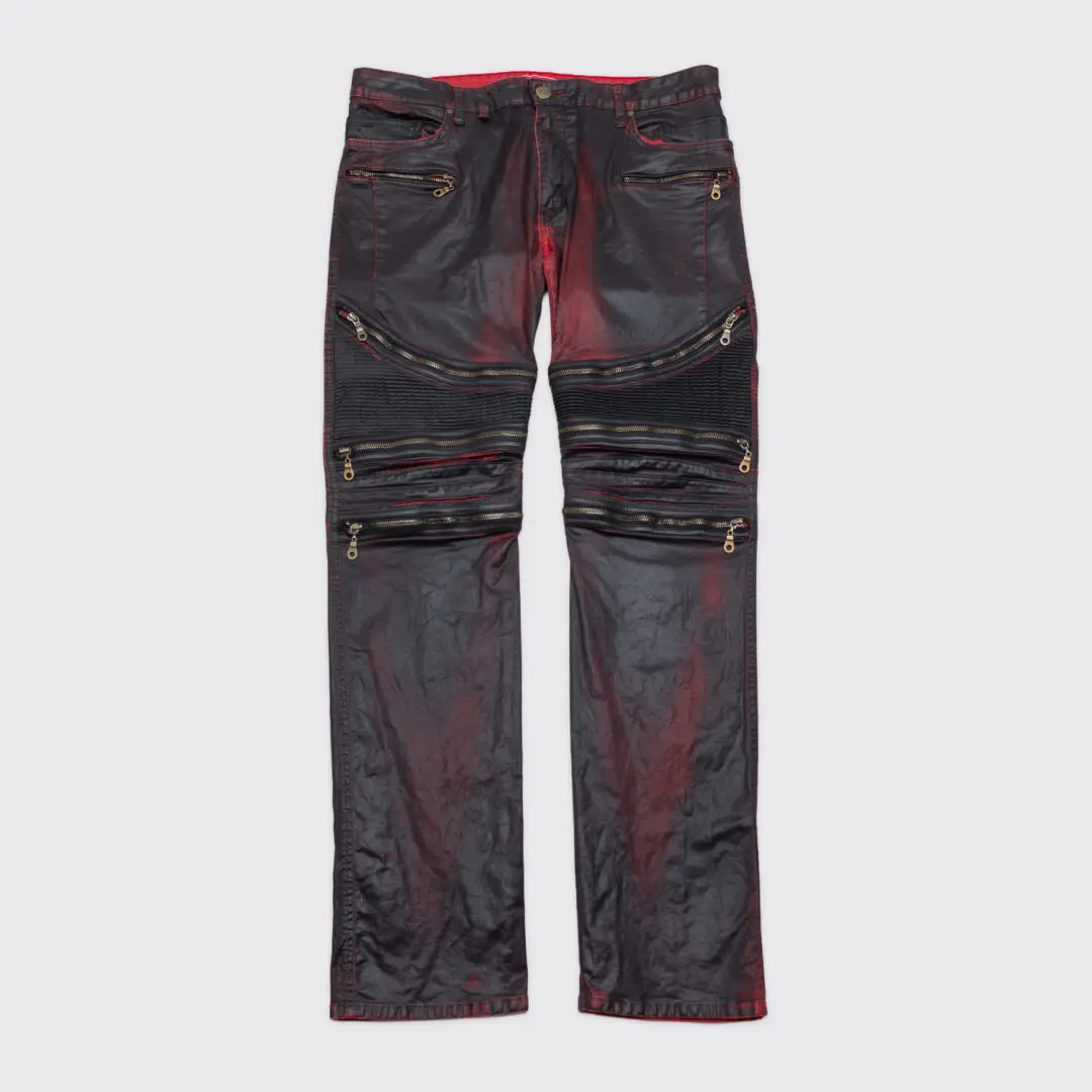 Robin's Jeans The Show Motorcycle W36 Men Black Red Coated Slim