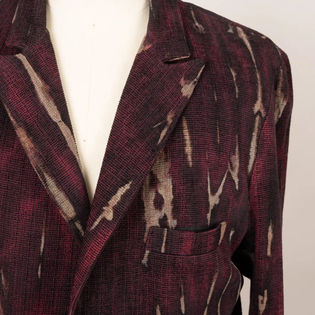 Carter Smith Shibori Jacket Size 3XL Red Hand Dyed Textured Wool