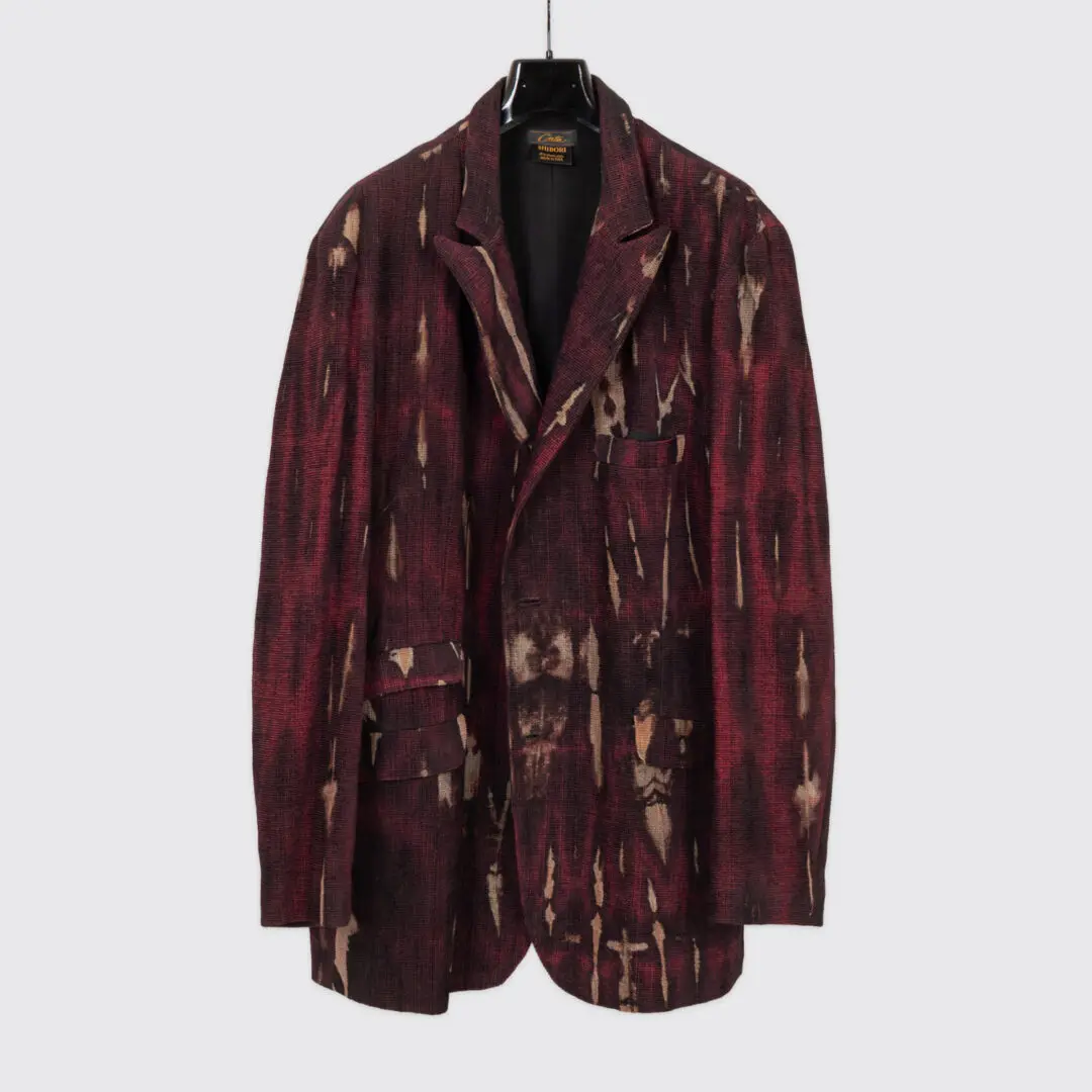Carter Smith Shibori Jacket Size 3XL Red Hand Dyed Textured Wool