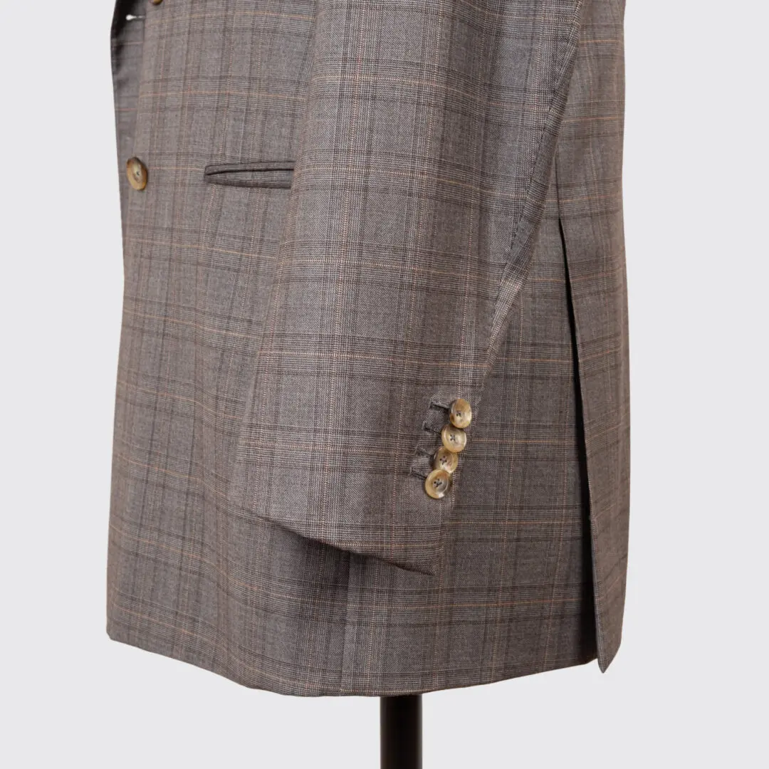 Giorgio Armani Suit Size EU56 Gray Glen Check Wool Three Button