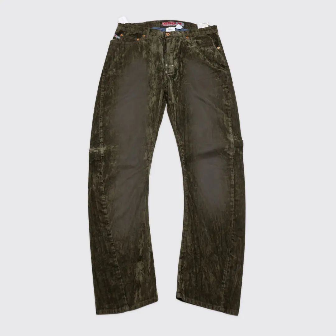 Parasuco Harem Jeans W36 Men Olive Green Velvet Twisted Seam