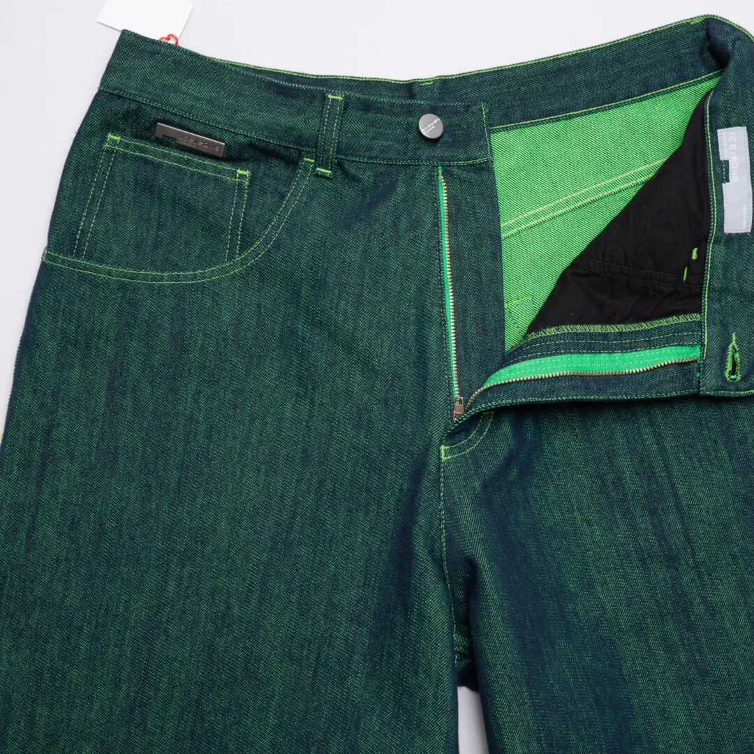 ICE JEANS by Iceberg Acid Green Indigo Melange Cotton Relaxed Fit