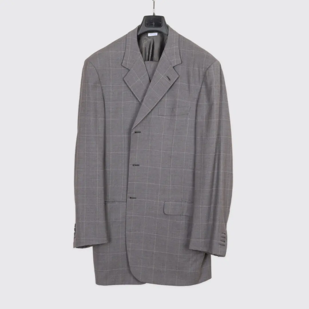 Brioni Suit Size 44 Tall Gray Nomentano 3-Button Handmade in Italy