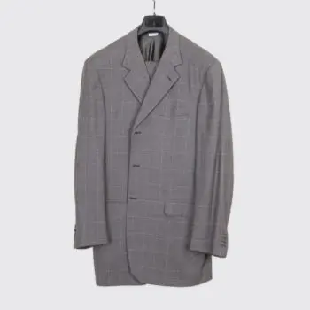 Brioni Suit Size 44 Tall Gray Nomentano 3-Button Handmade in Italy