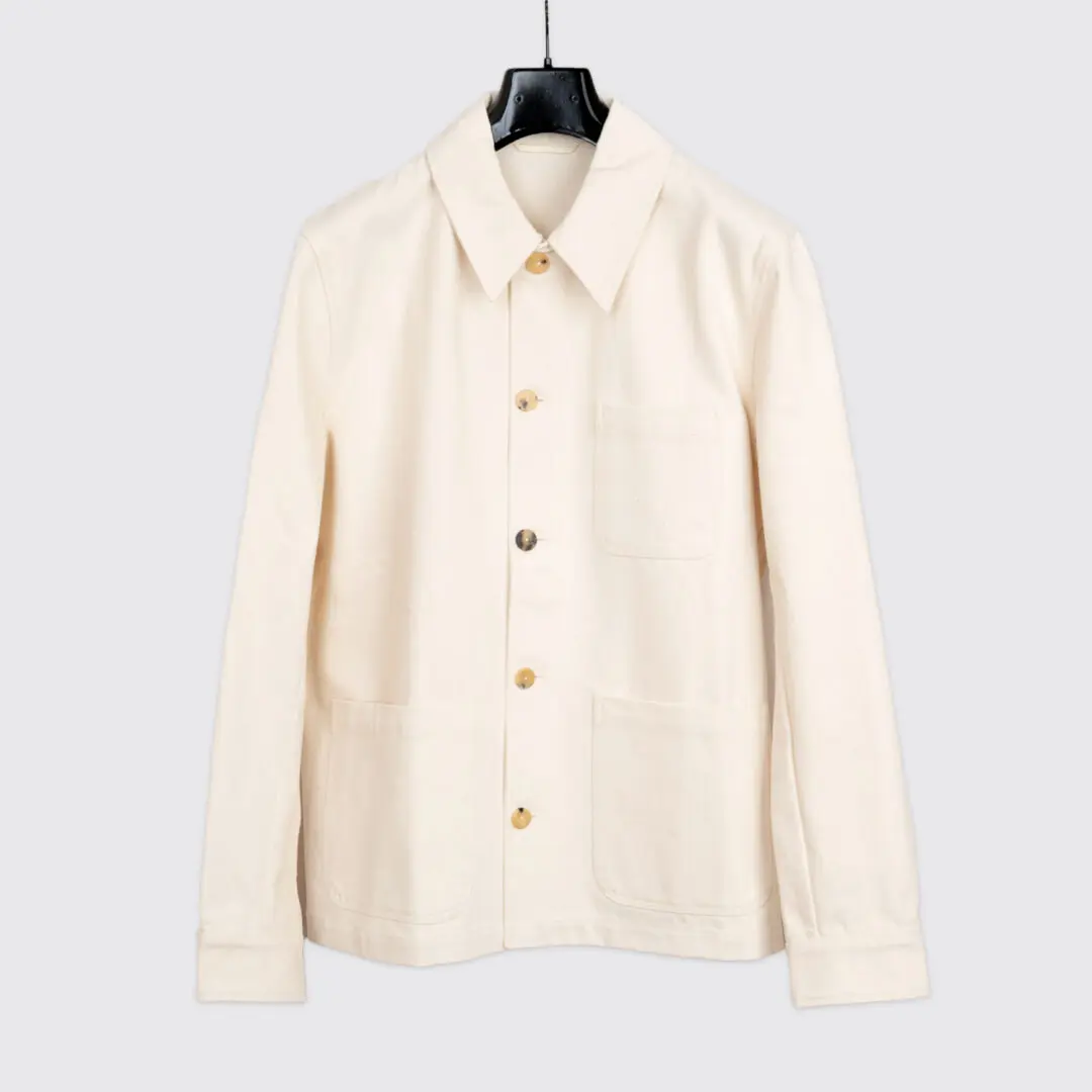 De Bonne Facture Work Jacket Size XS Ecru Undyed Organic Cotton