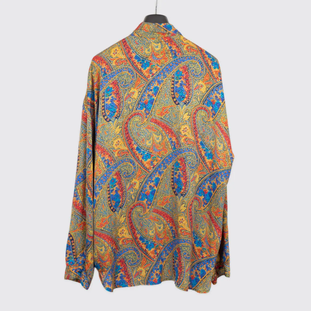Café Shirt Size 2XL Men Multicolor Paisley Print Lightweight