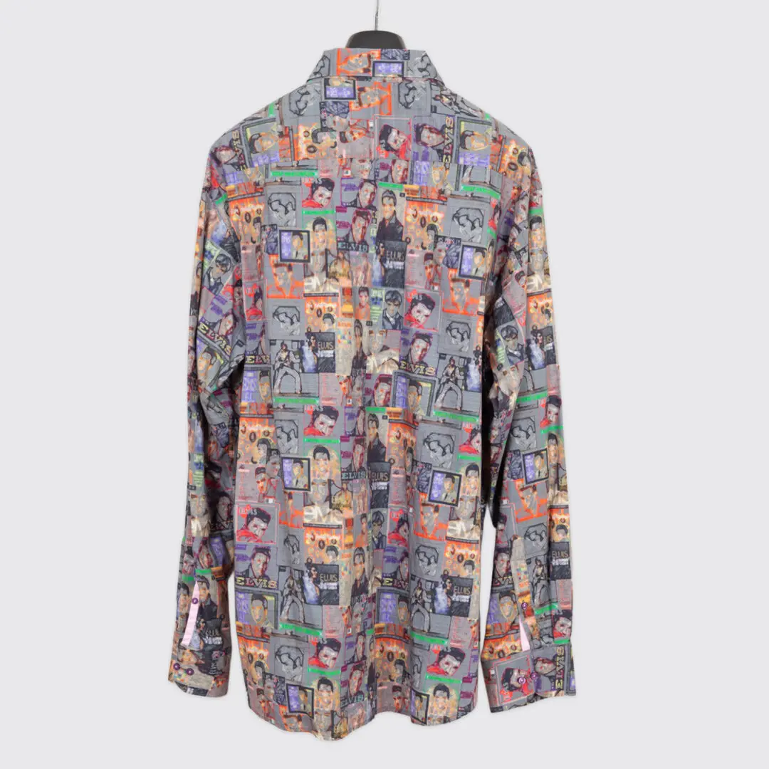 Lansky Bros Shirt 3XL Men Multicolor Elvis Presley Print Cotton