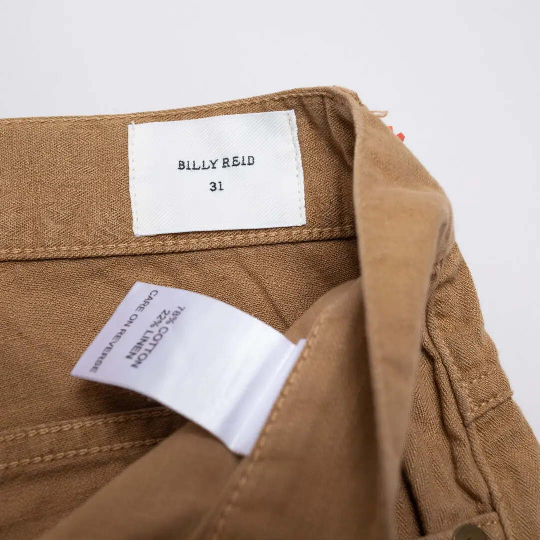 Billy Reid Jeans W31 Men Tan Khaki Cotton Linen Slim Fit Pants