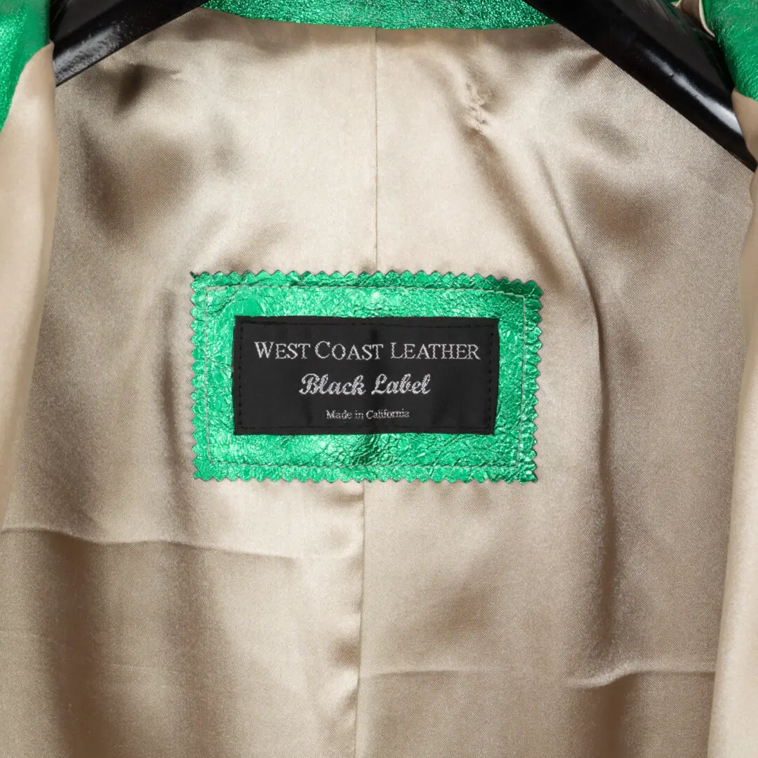 West Coast Leather Black Label Blazer Size XXL Men Metallic Green