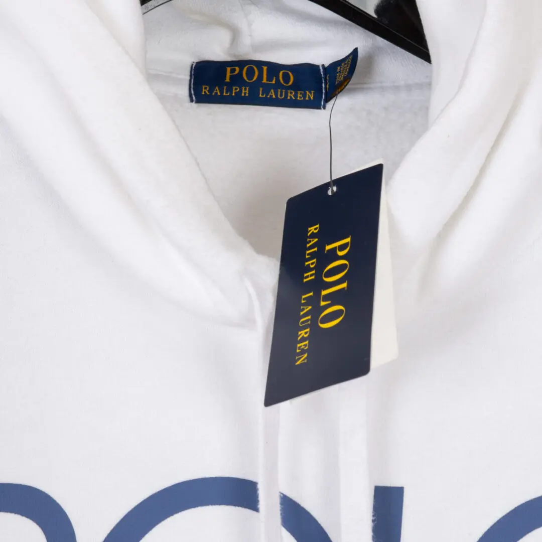 Polo Ralph Lauren '92 Hoodie Size S White Cotton Fleece Sweatshirt