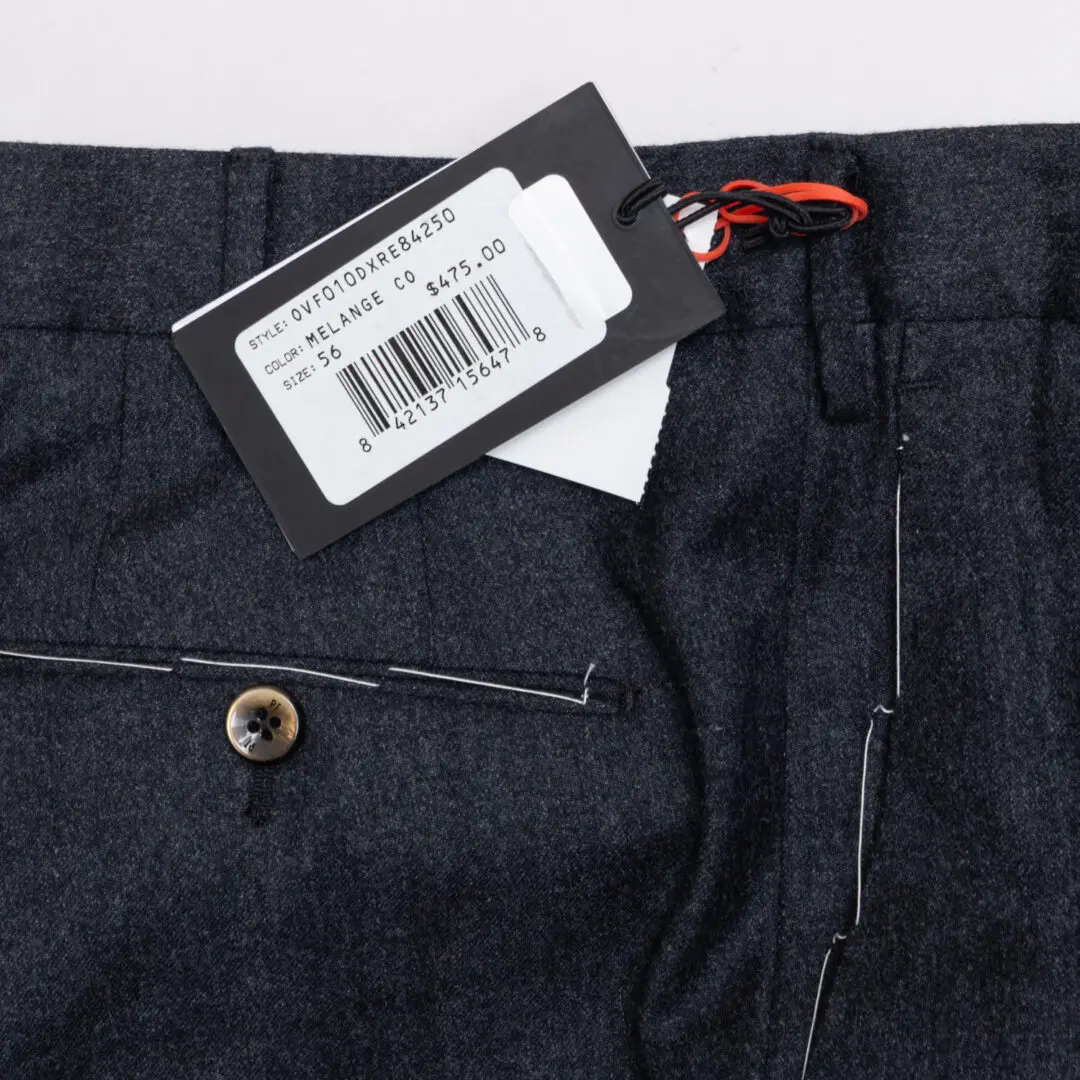 PT Torino Super 120s Pants Size EU56 Men Gray Wool Flannel Slim
