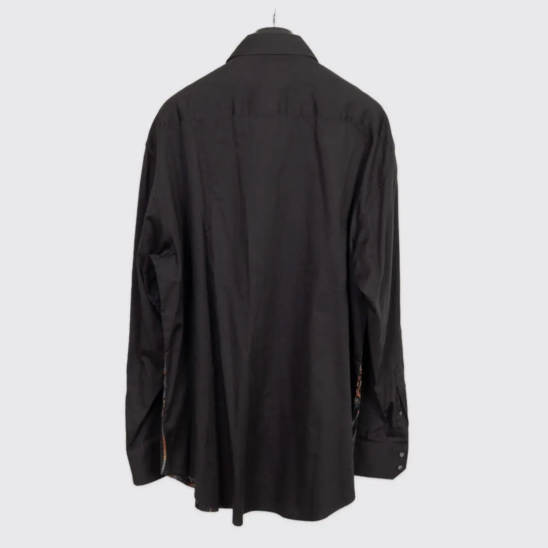 Robert Graham Shirt Size 3XL Black Metallic Embroidered Front